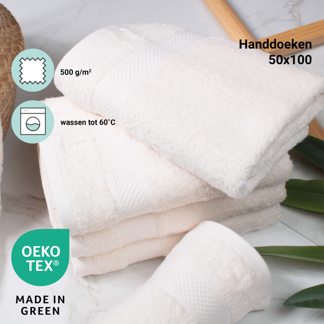 DoubleDry Hotel handdoeken 50 x 100 cm – set van 6 – 100% katoen 500 g/m2 – 2825963 large