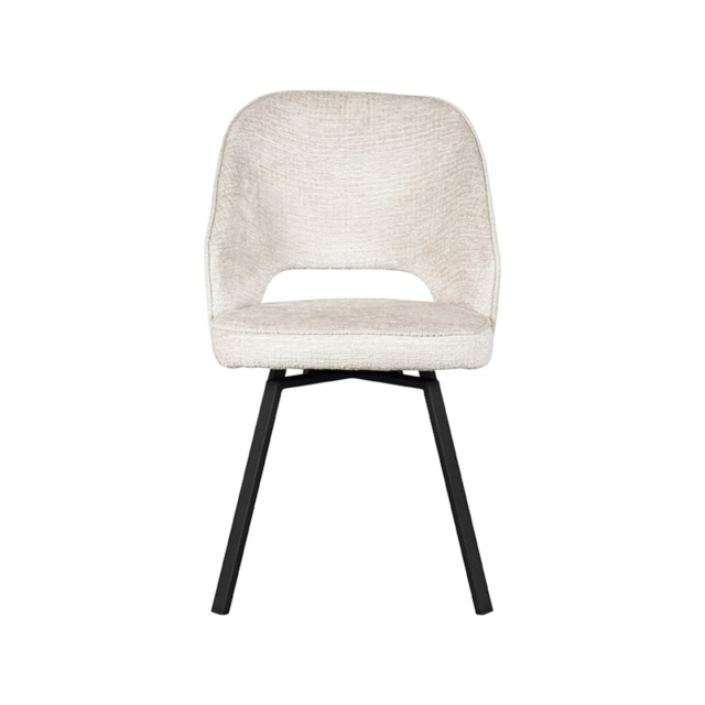 Label51 Eetkamerstoel lewis crème fluweel 58x52x84 cm set van 2 3183498 large