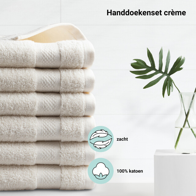 DoubleDry Hotel handdoeken 50 x 100 cm – set van 6 – 100% katoen 500 g/m2 – 2825963 large
