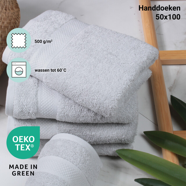 DoubleDry Hotel handdoeken 50 x 100 cm – set van 6 – 100% katoen 500 g/m2 – 2825964 large