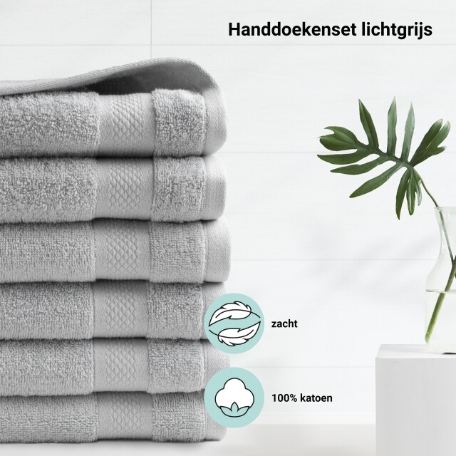 DoubleDry Hotel handdoeken 50 x 100 cm – set van 6 – 100% katoen 500 g/m2 – 2825964 large