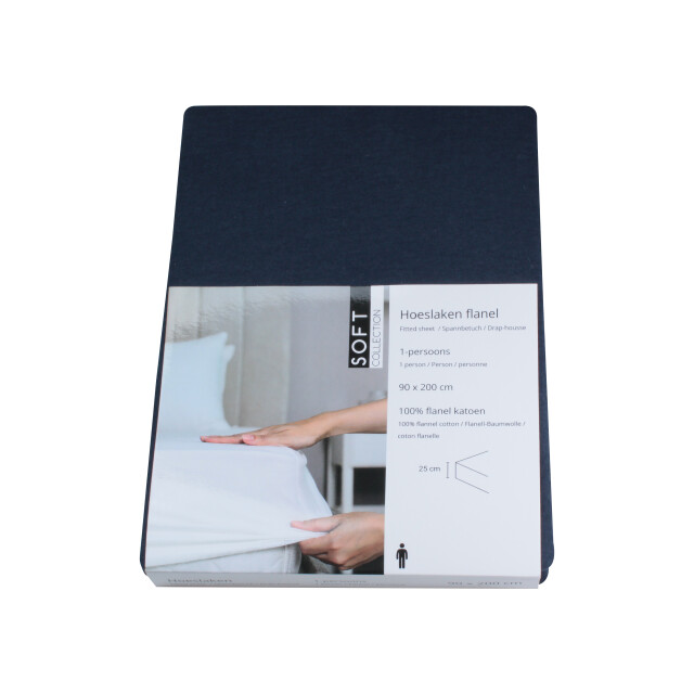 DoubleDry Hoeslaken flanel 100% zacht katoen tweepersoons 180x200 cm rondom 2827043 large