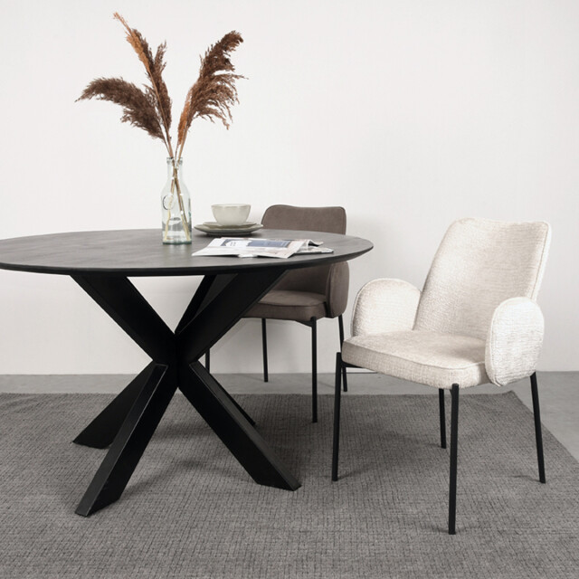 Label51 Eetkamerstoel joni crème fluweel set van 2 3183497 large