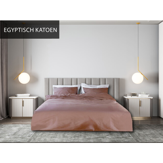 DoubleDry Luxe dekbedovertrek egyptisch percal katoen 140x200/220 brique 2827723 large