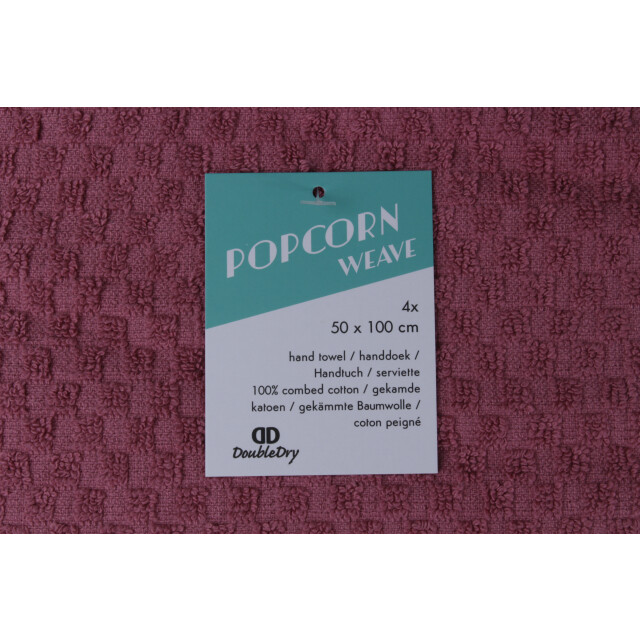 DoubleDry Handdoekenset popcorn weave 4 stuks 70x140 cm 100% katoen - 2975089 large