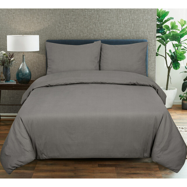 DoubleDry Dekbedovertrek 100% natuurlijk katoen lits jumeaux 240x200/220 cm + 2902338 large