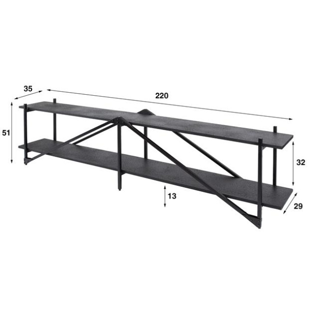 Hoyz tv-meubel 220cm xl piega - 3185975 large