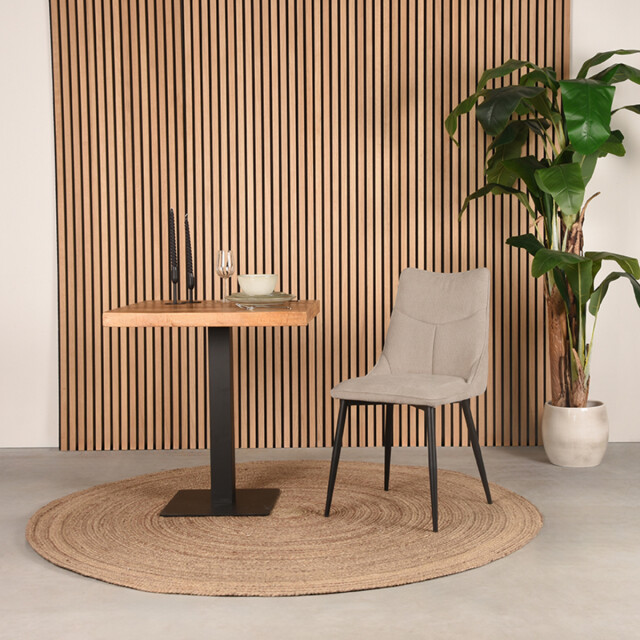 Label51 Eetkamerstoel riv 47x59x88 cm naturel stof set van 2 3183537 large