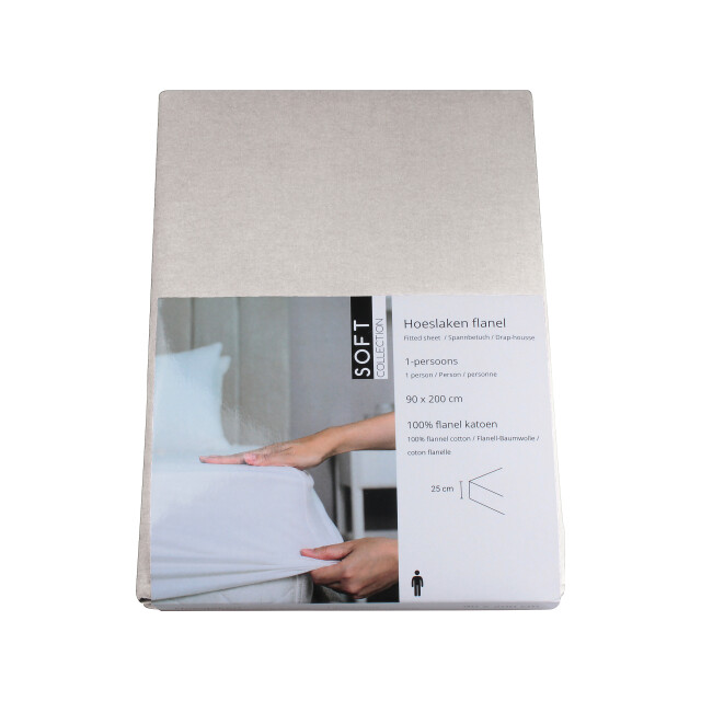 DoubleDry Hoeslaken flanel 100% zacht katoen tweepersoons 140x200 cm rondom 2827042 large