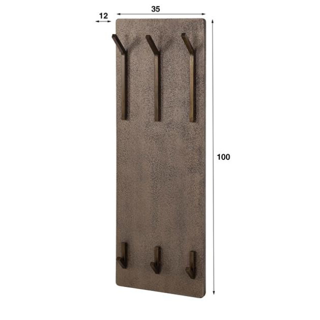 Hoyz kapstok ferro 2x3 haken hoog brons antiek 3183976 large