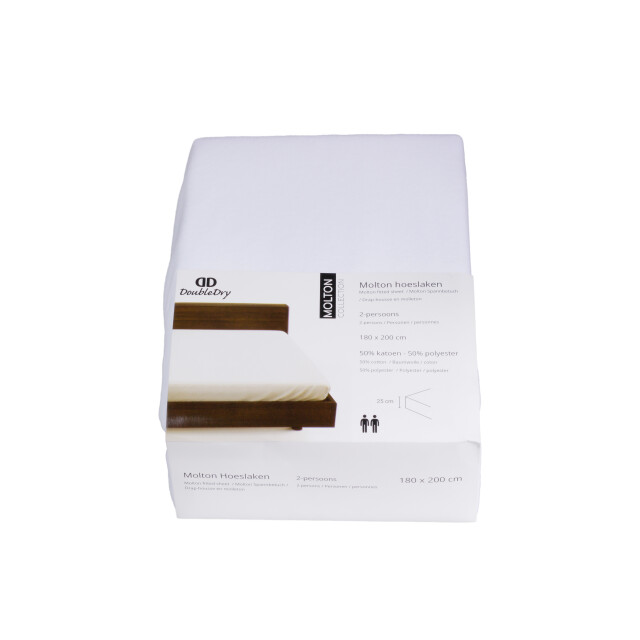 DoubleDry Molton hoeslaken matrasbeschermer 140x200 cm badstof stretch - 3017081 large