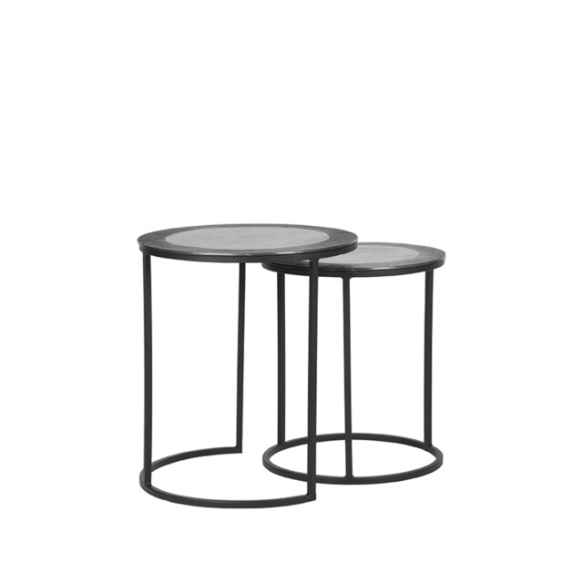 Label51 Salontafel set pair antiek ash metaal 40 cm 3183295 large