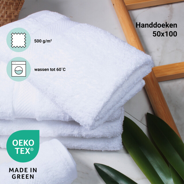 DoubleDry Hotel handdoeken 50 x 100 cm – set van 6 – 100% katoen 500 g/m2 – 2825962 large