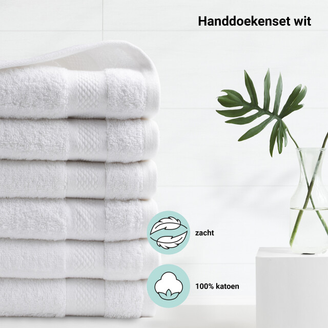 DoubleDry Hotel handdoeken 50 x 100 cm – set van 6 – 100% katoen 500 g/m2 – 2825962 large