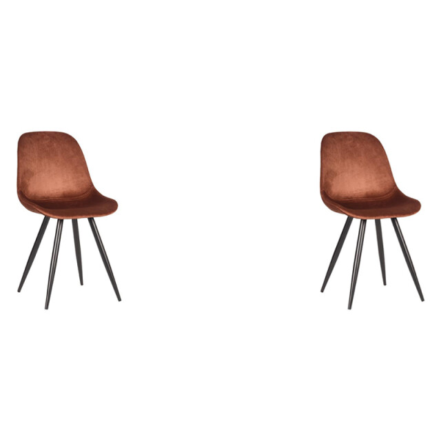 Label51 Eetkamerstoel capri rust fluweel set van 2 3183216 large
