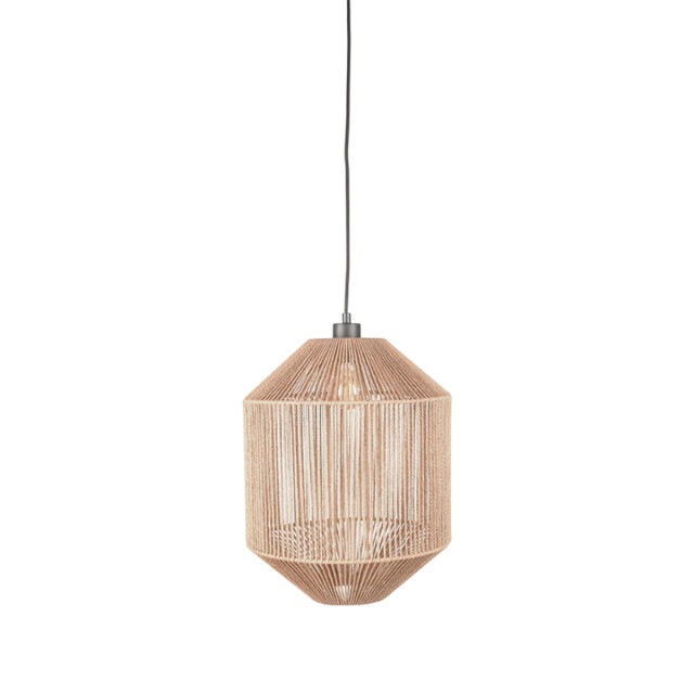 Label51 Hanglamp ibiza naturel jute 1-lichts cilinder 3183414 large