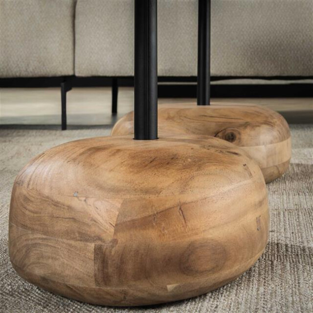 Hoyz salontafel set-2 driehoekig blad massief acacia naturel 3185955 large