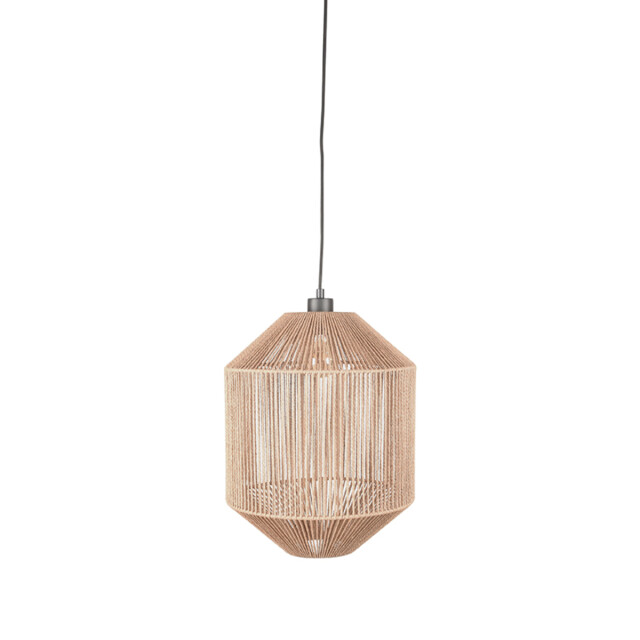 Label51 Hanglamp ibiza naturel jute 1-lichts cilinder 3183414 large