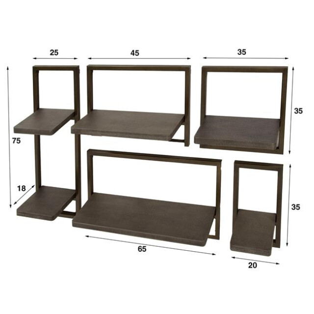 Hoyz wandschap ferro brons antiek set van 5 3183974 large