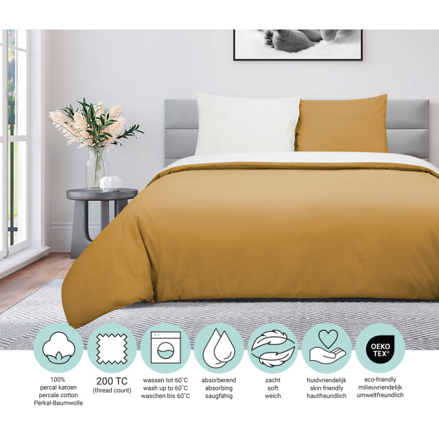 DoubleDry Dekbedovertrek 100% percal katoen lits jumeaux 240x200/220 cm + 2 2825997 large