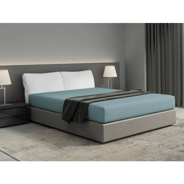 DoubleDry Hoeslaken 100% natuurlijk katoen tweepersoons 180x200 cm zacht & 2919498 large