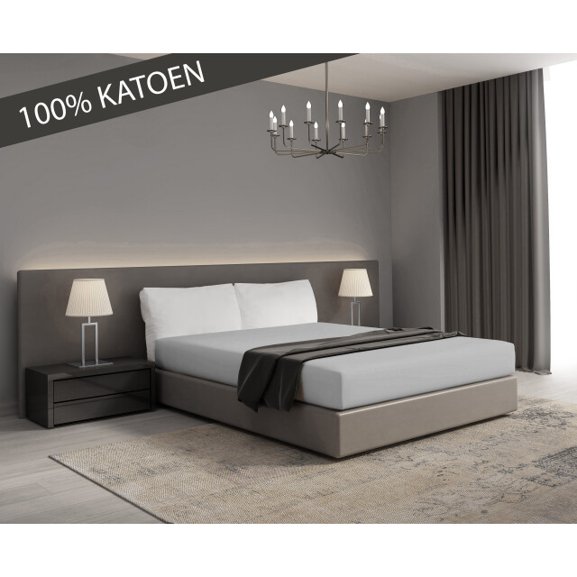 DoubleDry Hoeslaken jersey 100% katoen eenpersoons 90x200 cm zacht & 3173872 large