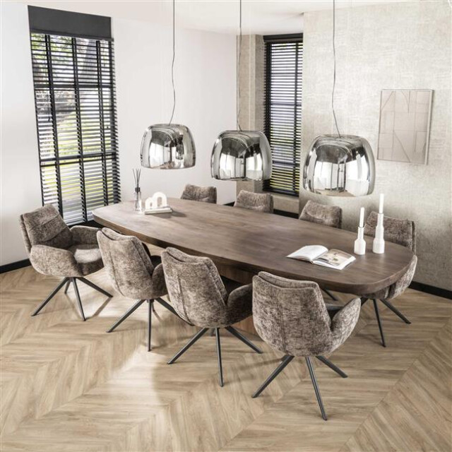 Hoyz eetkamertafel 300 arcadia oval massief acacia drift brown 3185953 large