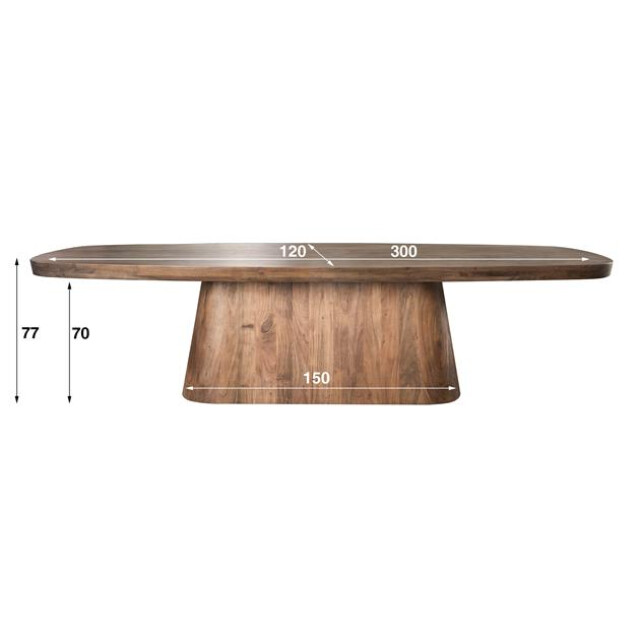 Hoyz eetkamertafel 300 arcadia oval massief acacia drift brown 3185953 large