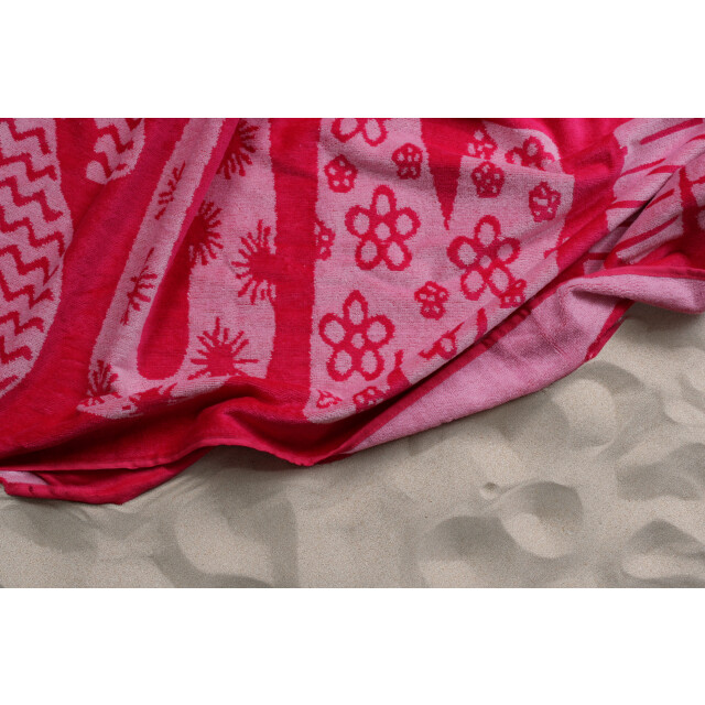 Phlox Strandlaken 100% katoen 1 zijde velour 90x160 summer fuchsia 2904474 large