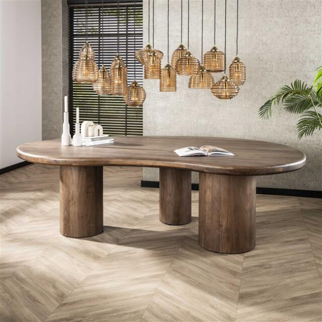 Hoyz eetkamertafel sculpture massief acacia drift brown 3185951 large