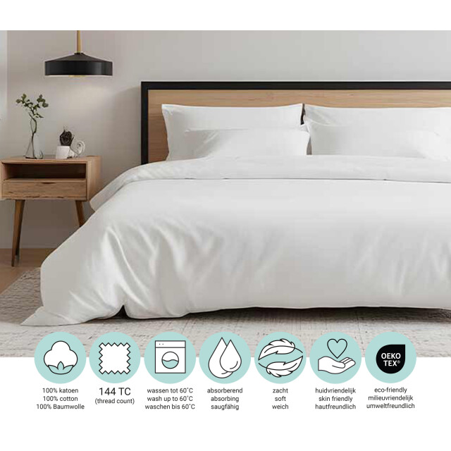 DoubleDry Dekbedovertrek 100% natuurlijk katoen 140x200/220 cm eenpersoons - 3013218 large