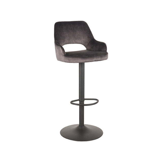 Label51 Barkruk fer antraciet velours 47 x 45cm set van 2 3183670 large