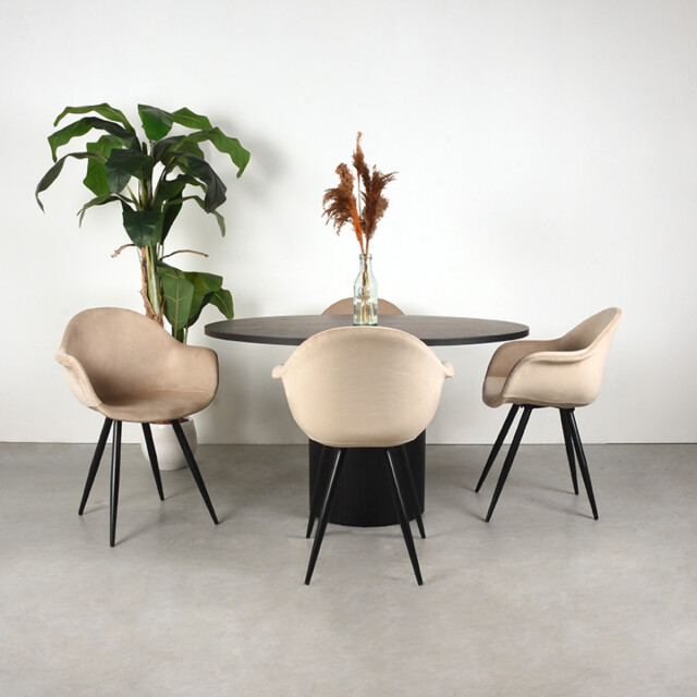 Label51 Eetkamertafel oliva - eiken 130 cm rond 3183610 large