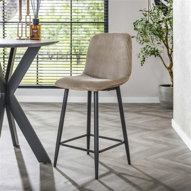 Hoyz barstoel rib rock zandkleur set van 2 3183989 large