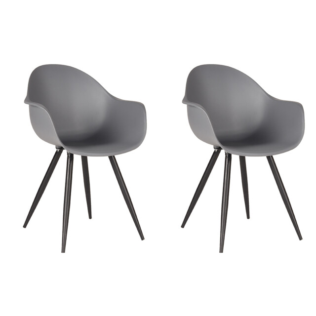 Label51 Eetkamerstoel luca antraciet kunststof set van 2 3183171 large