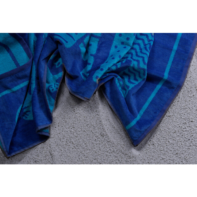 Phlox Strandlaken 100% katoen 1 zijde velour 90x160 summer blue 2904473 large