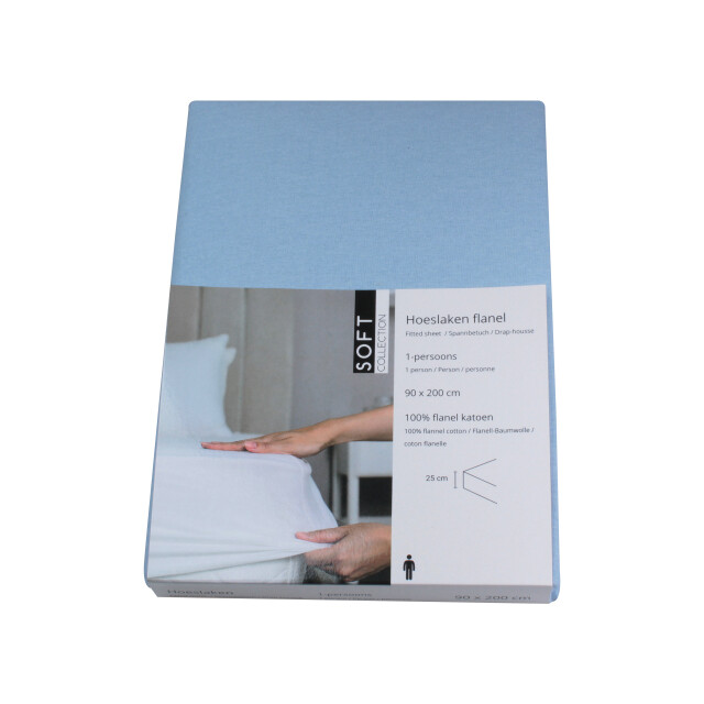 DoubleDry Hoeslaken flanel 100% zacht katoen tweepersoons 140x200 cm rondom 2827035 large
