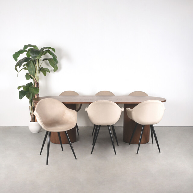 Label51 Eetkamertafel oliva walnoot eiken 240 cm 3183611 large