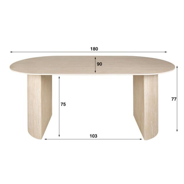 Hoyz eetkamertafel 180 arch travertin look 3184008 large