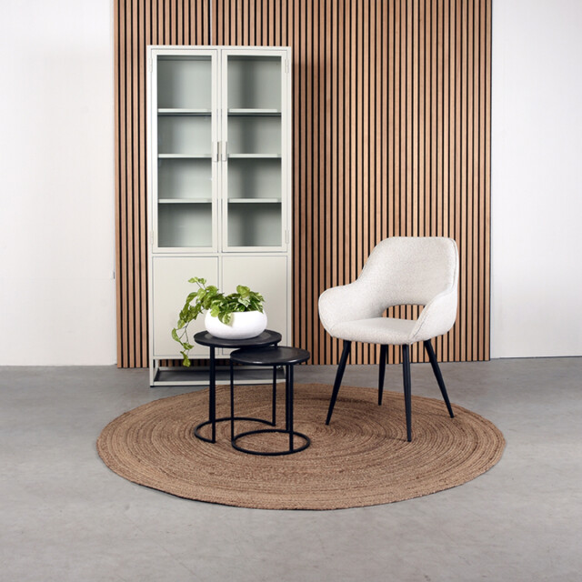 Label51 Eetkamerstoel fer crème boucle set van 2 3183571 large