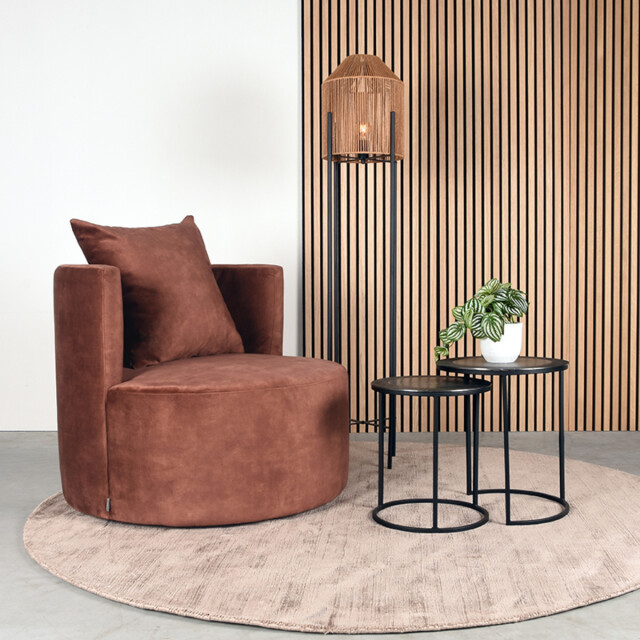 Label51 Fauteuil evy 90x90x75 cm rust velours 3183511 large