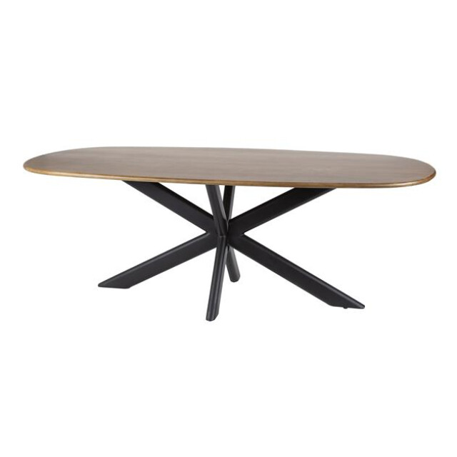 Hoyz eetkamertafel 215cm cliff ovale buis massief mango zandkleur 3185987 large