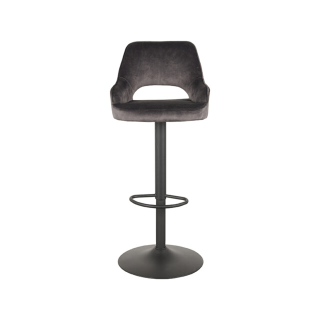 Label51 Barkruk fer antraciet velours 47 x 45cm set van 2 3183670 large
