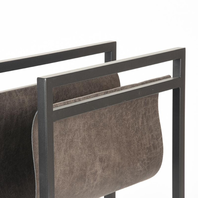 Label51 Wanddecoratie magazinehouder antraciet leder 3183249 large