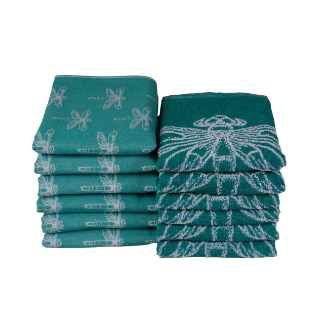 DoubleDry Theedoeken en keukendoeken set 12 stuks 100% katoen hoge 3169254 large