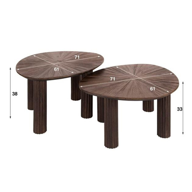 Hoyz salontafel maya teak teak rust brown set van 2 3185964 large