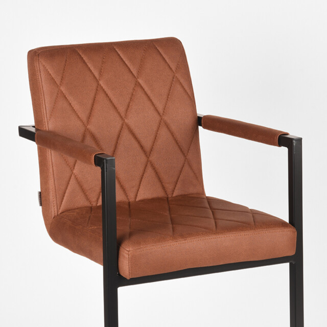 Label51 Barkruk denmark cognac microfiber zithoogte 65 set van 2 3183224 large