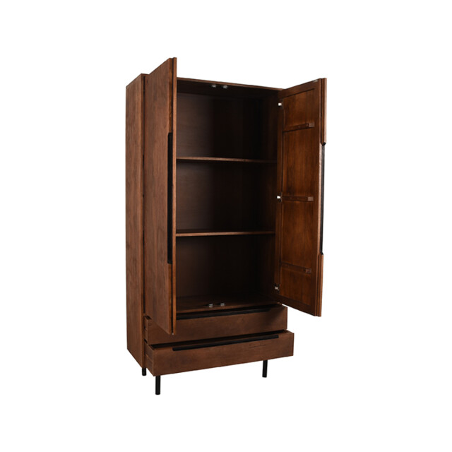 Label51 Bergkast rio espresso mangohout 2-deurs 200 cm 3187663 large