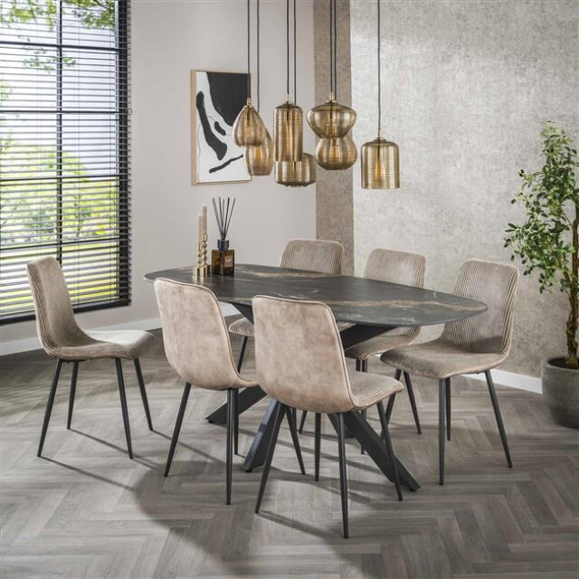 Hoyz stoel rib rock zandkleur set van 4 3183983 large