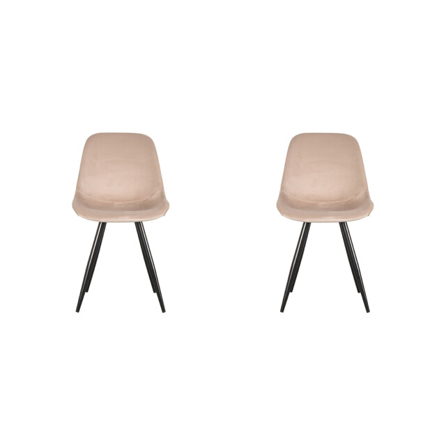 Label51 Eetkamerstoel capri zand fluweel set van 2 3183523 large